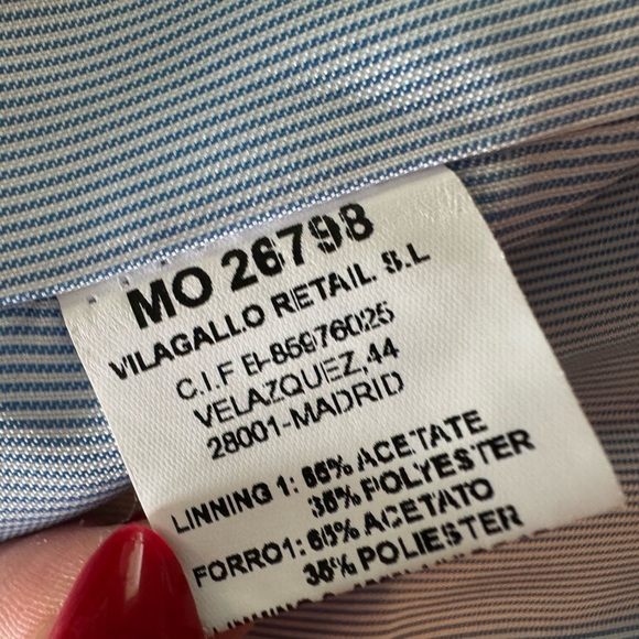 Vilagallo Pink Corduroy Coat Leopard Pocket Detail Ribbed Blazer Jacket 36 US S - Picture 7 of 11